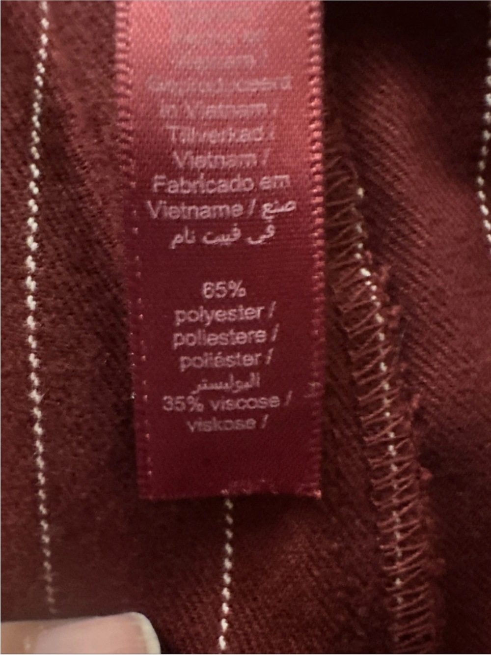 Skims Flannel Pants Merlot Stripes - Picture 5 of 7
